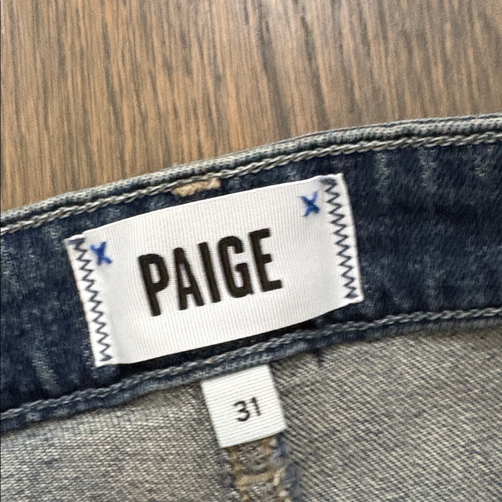 PAIGE Medium Blue Wide Leg Jeans - Picture 4 of 12